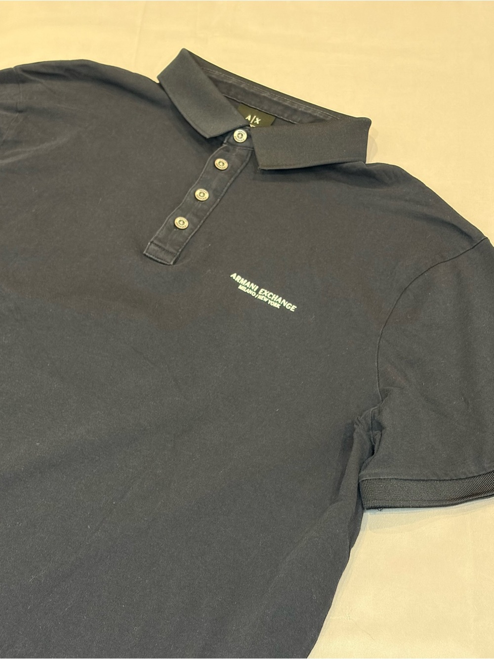 Armani Exchange Black Polo with Subtle Logo